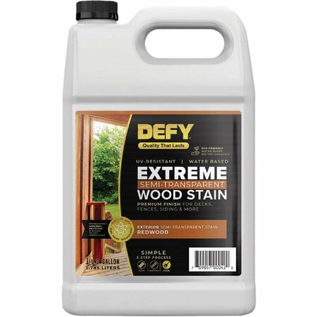 DEFY Extreme Semi-Transparent Exterior Wood Stain, Redwood, 1 Gal. Bottle 300419-F